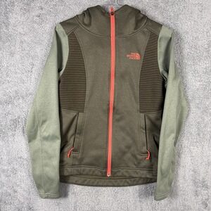 The North Face Hoodie Womens XS Raschel Fleece Jacket Sweatshirt Full Zip Green